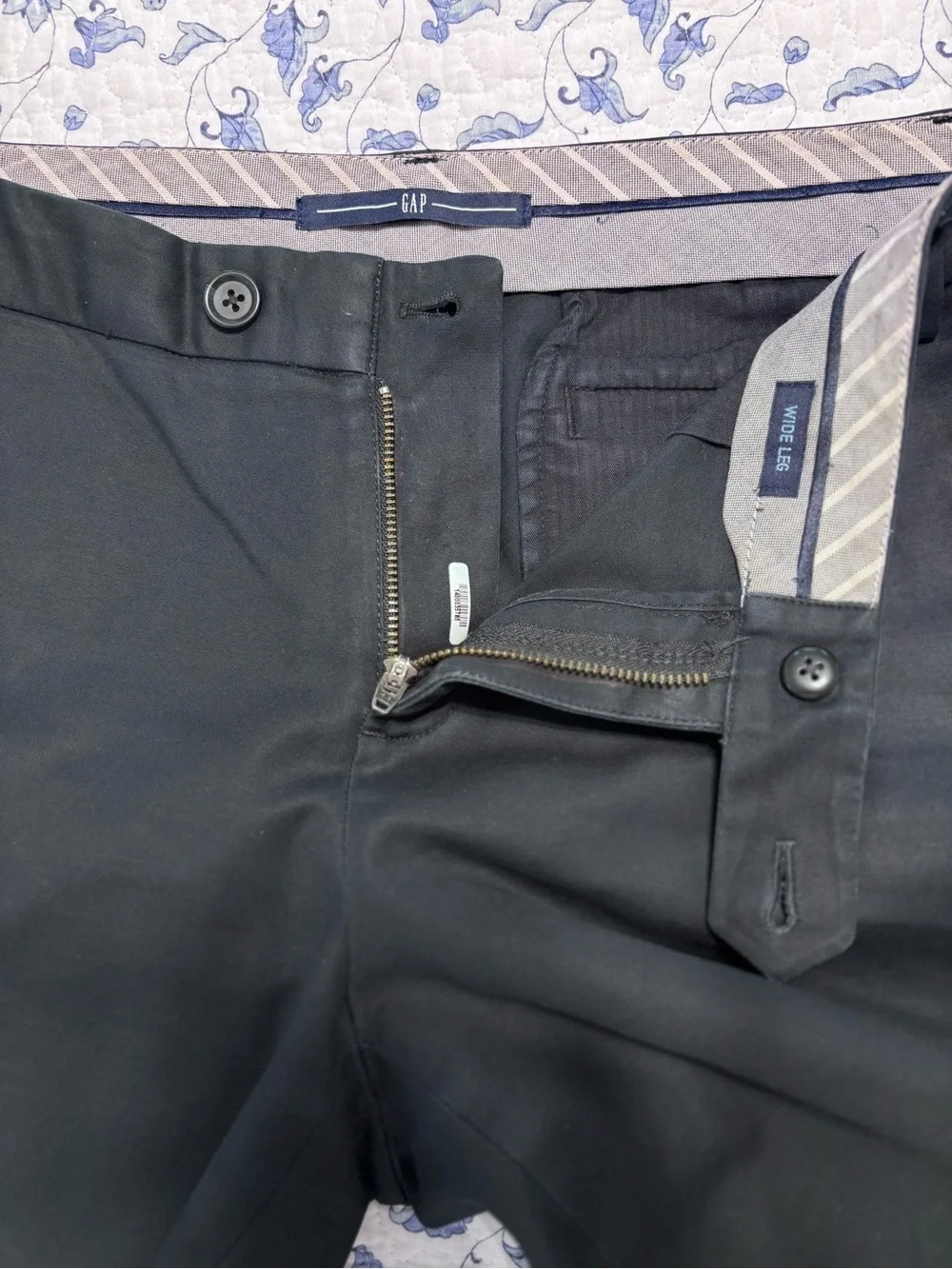 Gap women’s size 10 L Black cotton stretch wide led dress pants trouser pockets - Picture 2 of 9